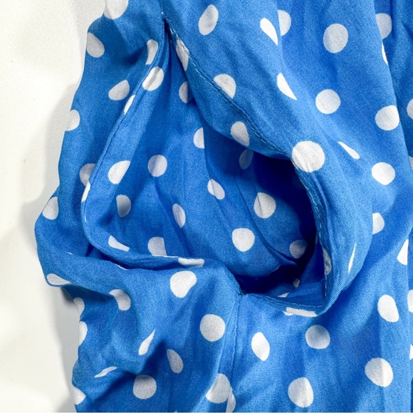 Anthropologie Dolan Laney Smocked Polka Dot Midi Casual Dress Blue size 2X - Picture 11 of 14